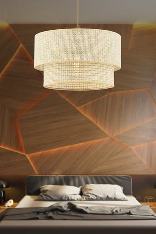 Lampadario - Beige e dorato - 45 -60 W