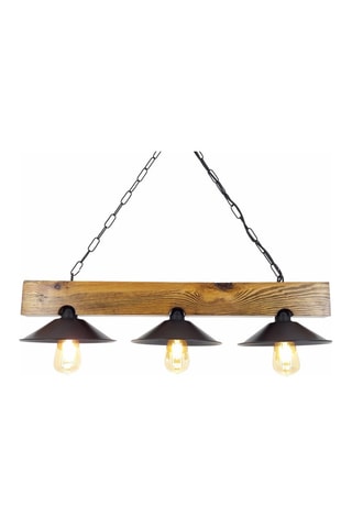 Suspension Üç Sapka - Naturel et noir - En pin - 3 x 60 W