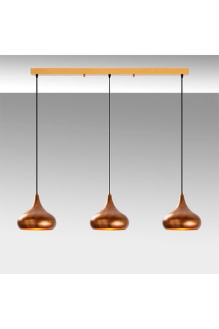 Suspension Muba - Noir et doré rose - 3 x 40 W