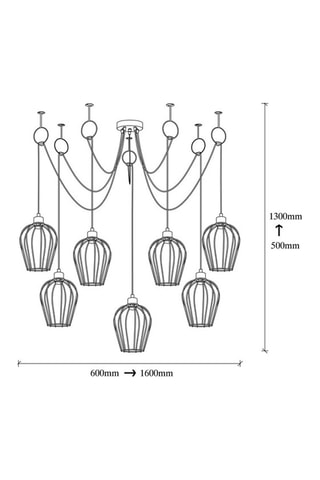 Suspension Tel - Noir - 7 x 100 W