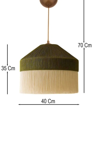 Suspension Ivernia - Vert olive et écru - 40 W