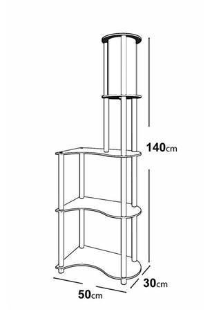 Lámpara de pie - Negro e imitación nogal - 40 W - 140 cm