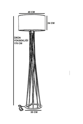 Lampadaire Picasso - Noir - 60 W
