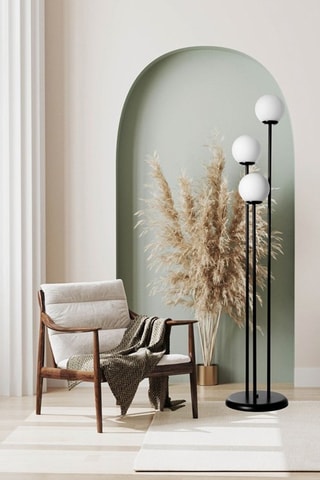 Lampadaire - Noir et blanc - 3 x 60 W