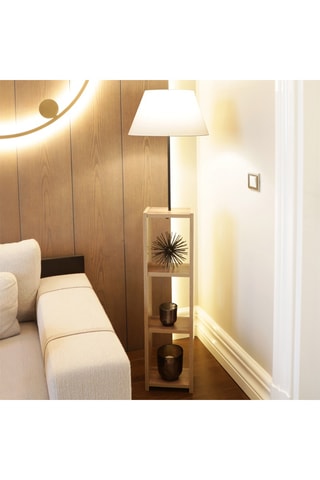 Lámpara de pie Pramit - Natural y antracita - 60 W