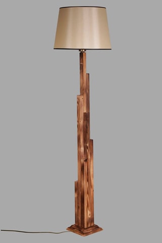 Lampadaire en bois Kule - Naturel et beige