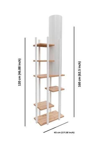 Lampadaire Vogue ERH - Blanc et naturel - 60 W