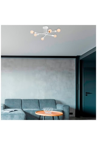 Plafonnier Flower - Blanc - 6 x 40 W