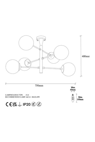 Plafonnier Arge - Doré