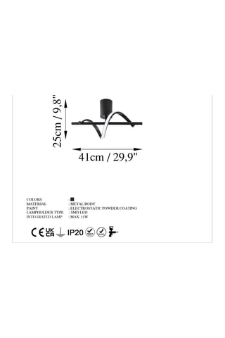 Plafonnier LED Likma  - Noir - 11 W