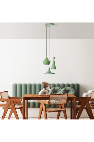 3 suspensions Tom - Menthe - 40 W -  45 x 45 x 19 cm