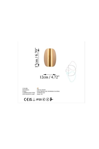 Applique murale LED Heybe - Doré - 1 W