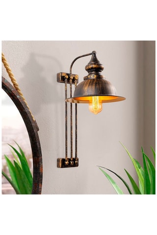 Applique murale Saglam - Marron et doré - 40 W