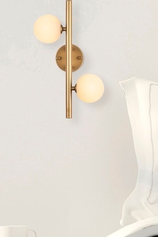 Applique murale Domino - Doré et blanc - 2 x 10 W