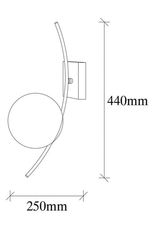 Applique murale Hilal - Noir - 40 W