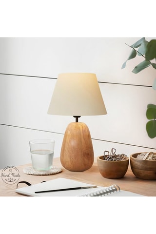 Lampe à poser en bois - Naturel - 40 W