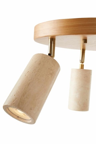 Plafonnier en bois et travertin - Beige