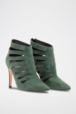 Nubuck Sandalen met Hak Dennengroen