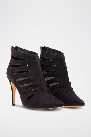 Sandales à talons en nubuck - Noir