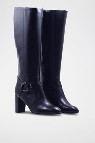 Leren Laarzen Heb Marineblauw