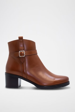 Leren Enkellaarzen - bruin