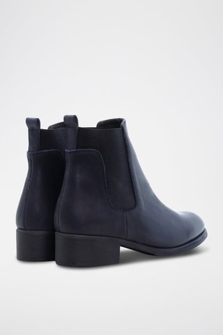 Leren Enkellaarzen - Marineblauw