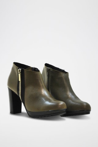 Leren Low Boots - Olijfgroen