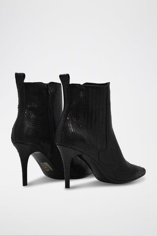 Leren Enkellaarzen Serpiente Zwart