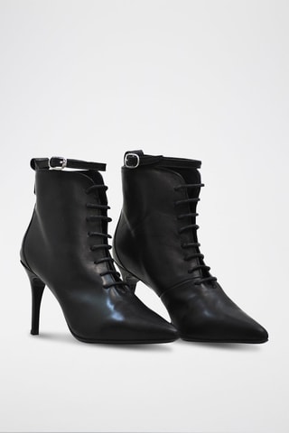 Leren Enkellaarzen Napa Zwart