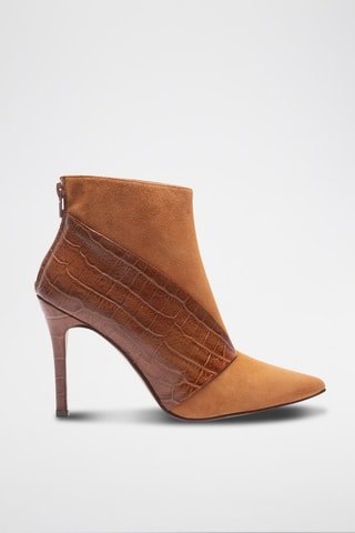 Leren Enkellaarzen Camel