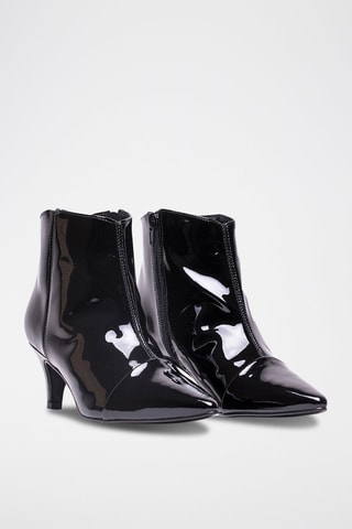 Bottines en cuir verni Helen - Noir