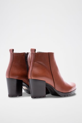 Leren Enkellaarzen Camel