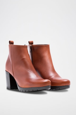 Leren Enkellaarzen Camel