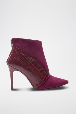 Leren Enkellaarzen Flavia Bordeauxrood