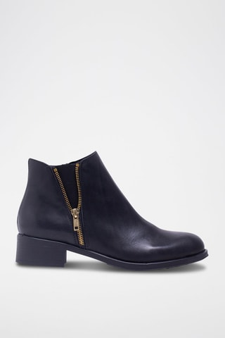 Bottines en cuir nappa Noir
