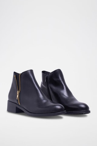Bottines en cuir nappa Noir