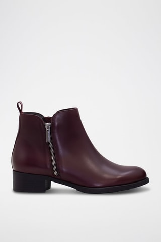 Bottines en cuir - Bordeaux