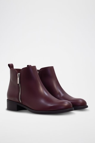 Bottines en cuir - Bordeaux