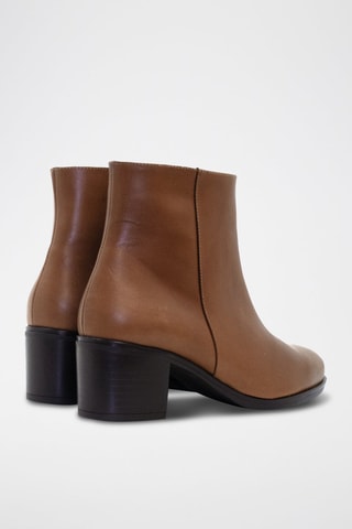 Leren Enkellaarzen - Bruin