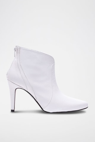 Leren Enkellaarzen Wit