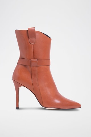 Leren Enkellaarzen Camel