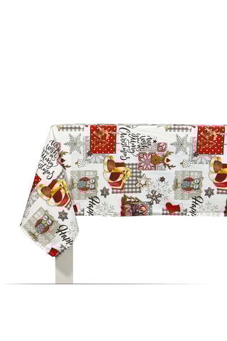 Mantel rectangular Naive Xmas - - Blanco y gris