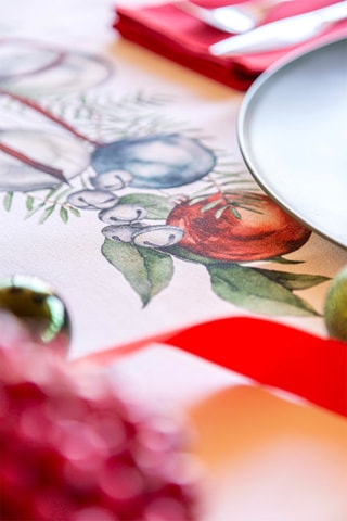 Mantel rectangular Presents - Blanco y verde