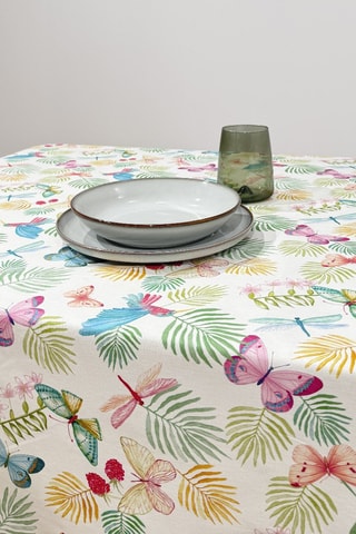Mantel Kent Butterfly - Verde y crudo