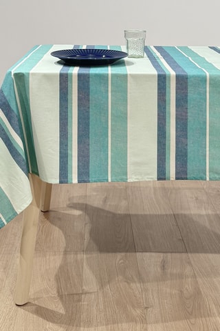 Mantel Kent Sea - Azul y crudo