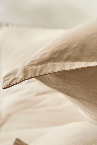 2 fundas de almohada de algodón orgánico 91 hilos/cm² Liso PB - Beige