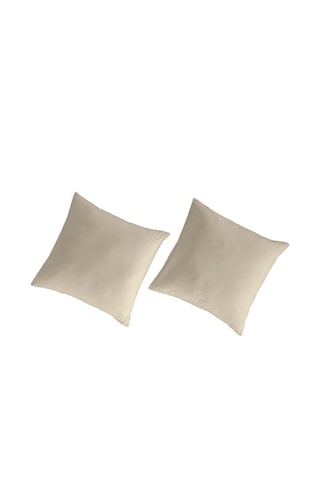 2 fundas de almohada de algodón orgánico 91 hilos/cm² Liso PB - Beige