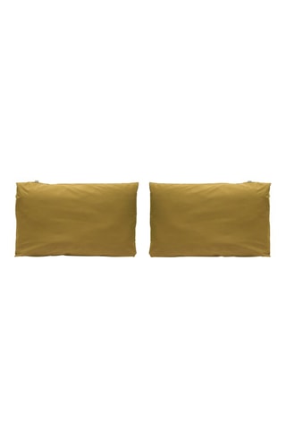 2 fundas de almohada de algodón 57 hilos/cm² Casual - Mostaza
