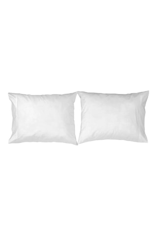 2 fundas de almohada de algodón 57 hilos/cm² Casual - Blanco