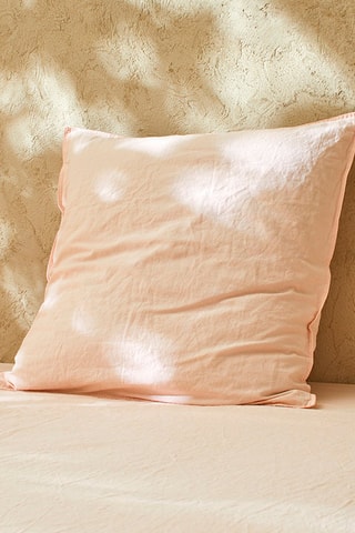 2 fundas de almohada de lino y algodón orgánico 79 hilos/cm² Liso Lo - Rosa pastel